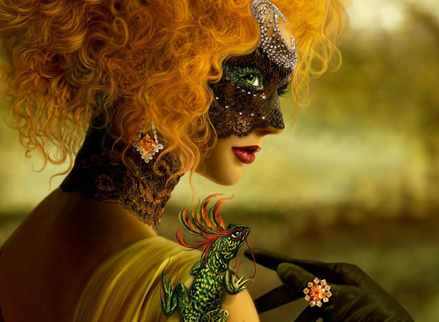 маска - маска, рыжая, девушка - оригинал