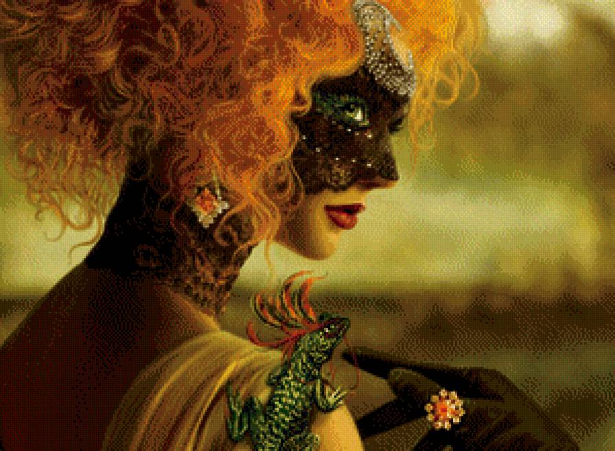 маска - девушка, маска, рыжая - предпросмотр