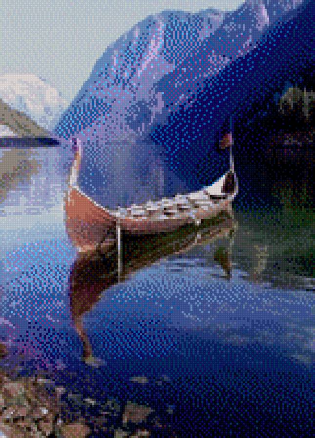 №709716 - пейзаж, море, лодка - предпросмотр