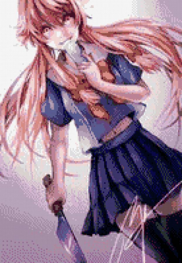 Юно Гасай - аниме, дневник будущего, оружие - предпросмотр