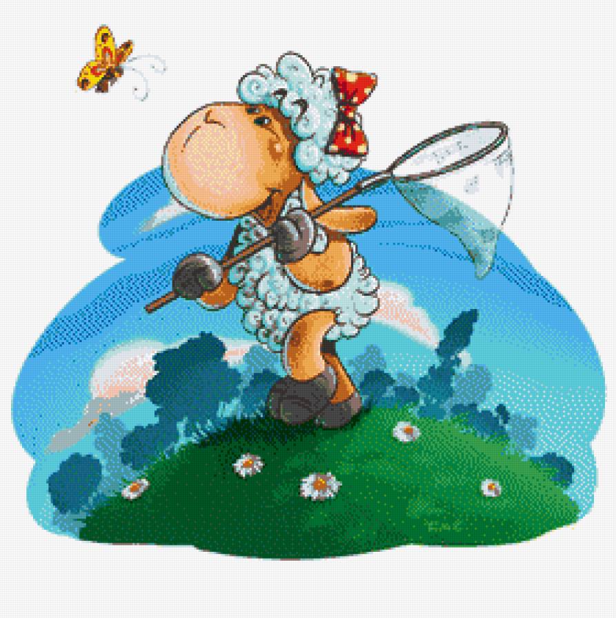 барашек - детская, животные, зверята, баран, детям, детское, барашек - предпросмотр