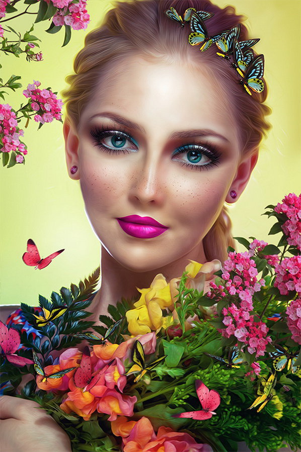 donna e fiori - оригинал