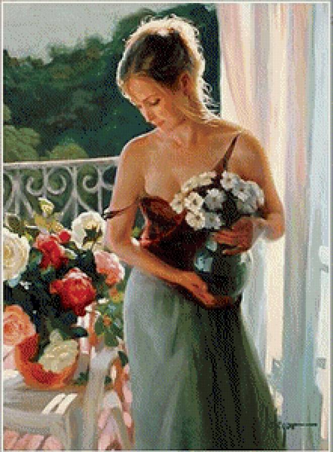 серия ,,женщины" - женщина.цветы - предпросмотр