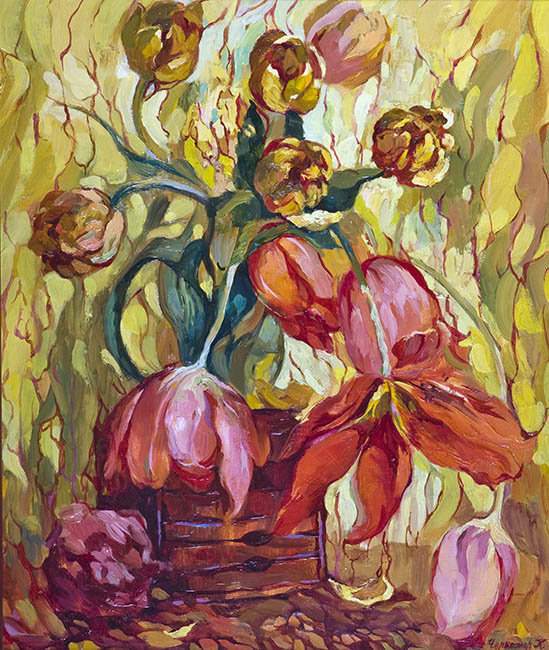 Тюльпанное настроение. - картина, тюльпаны, цветы - оригинал