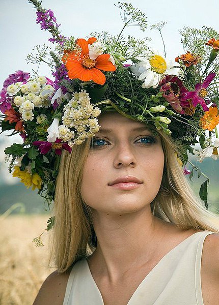 №711693 - венок, красота, лето, портрет, девушка, цветы - оригинал