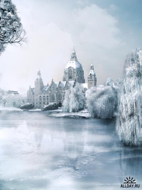 Зима - замок, зима, снег - оригинал