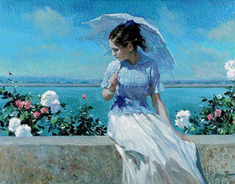 Под зонтиком - девушка, зонт - предпросмотр