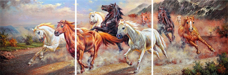 Табун лошадей - животные, лошади, природа - оригинал