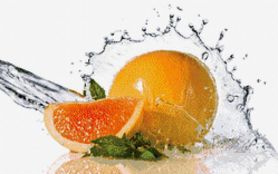 Апельсин в воде - апельсин, фрукты, вода - предпросмотр