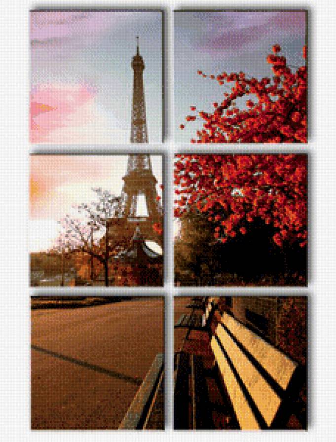 Полиптих Париж - триптих, полиптих, париж, франция, эйфелева башня - предпросмотр