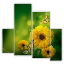 Оригинал схемы вышивки «Полиптих цветы и бабочки» (№712370)