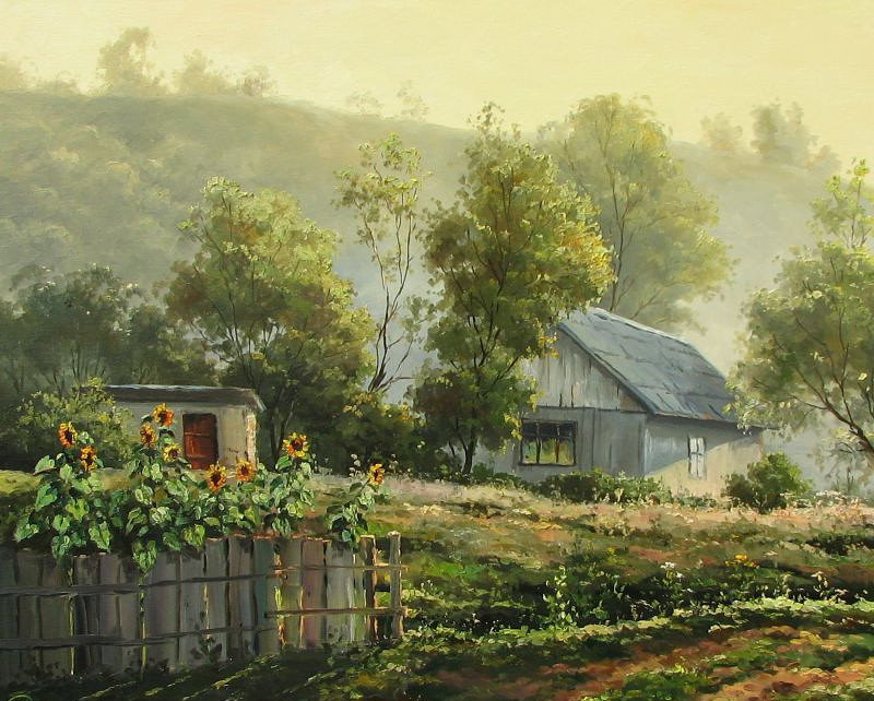 Деревенский мотив 2 - пейзаж, деревня - оригинал