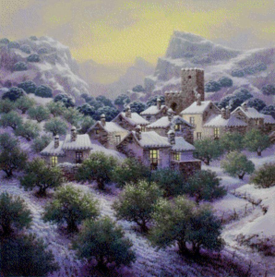 Деревенский мотив 9 - зима, пейзаж, природа - предпросмотр