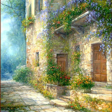 Схема вышивки «Городской дворик»