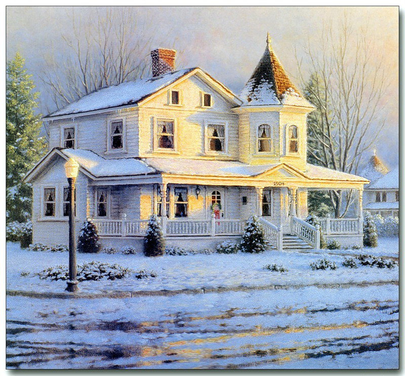 Городской мотив - пейзаж, город, дом - оригинал