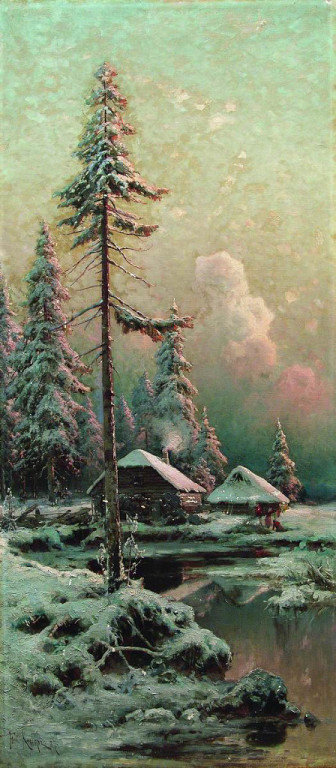 Деревенский мотив 18 - природа, зима, пейзаж - оригинал