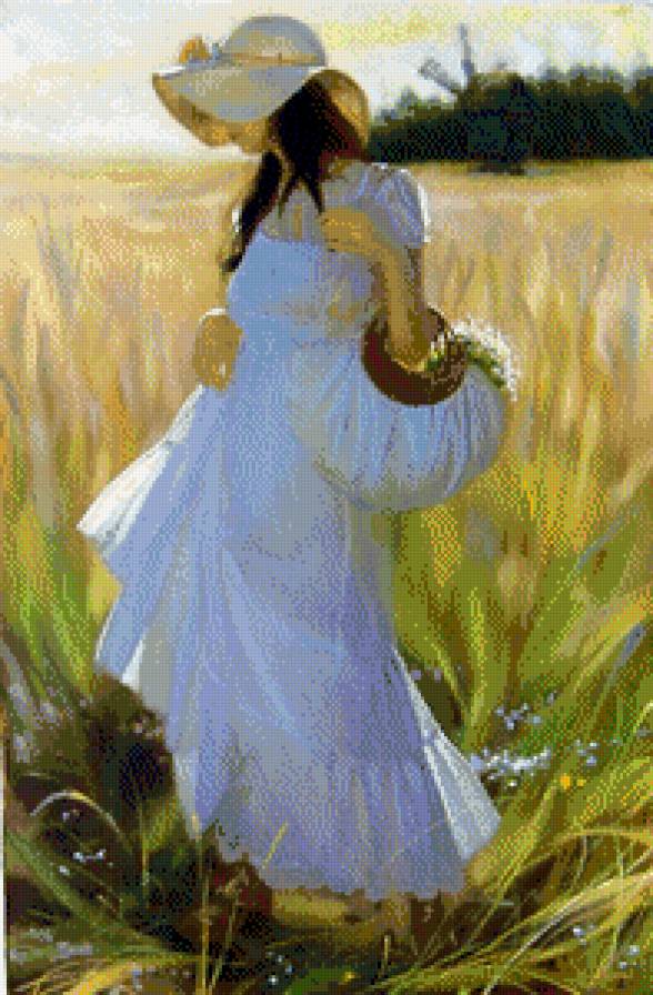 Девушка в белом 3 - дама, люди - предпросмотр