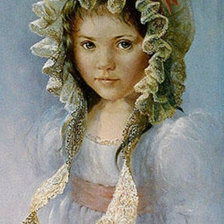 Схема вышивки «Ретро девочка»