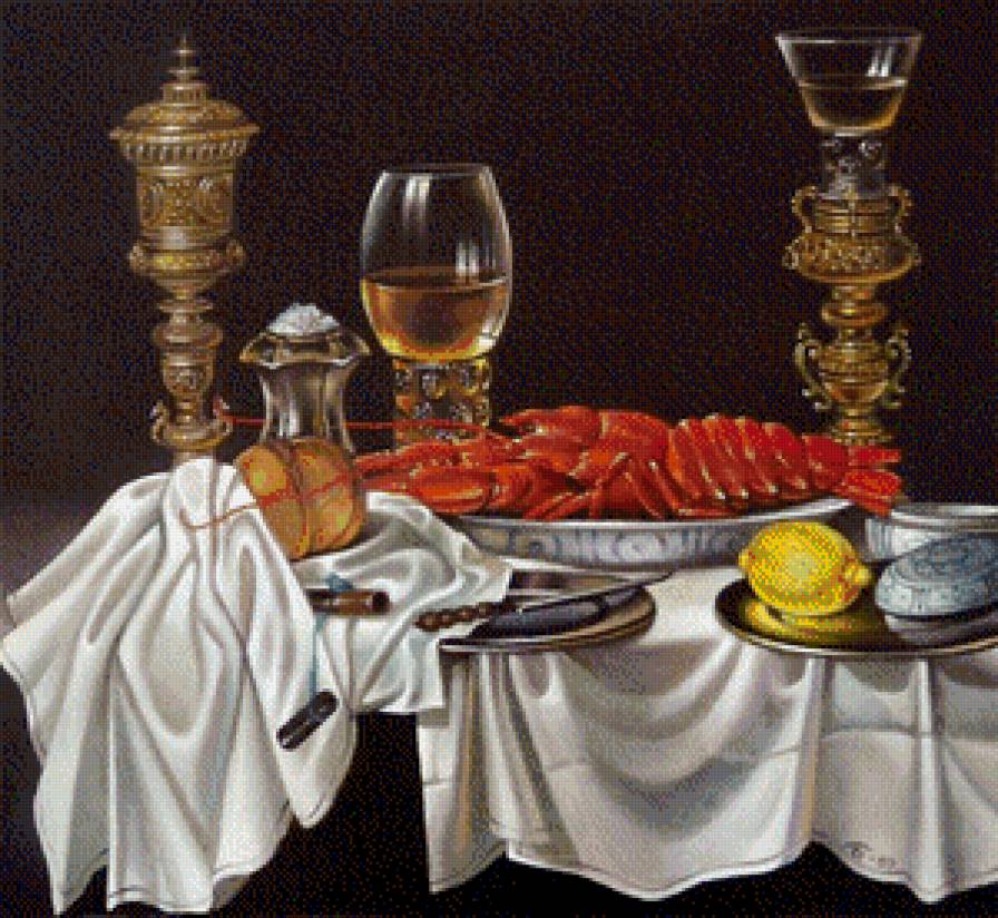 серия "натюрморт" - кухня.натюрморт.рак.лимон - предпросмотр