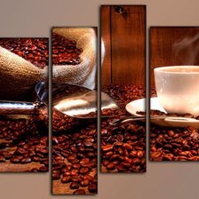 Схема вышивки «Кофе в зернах полиптих»