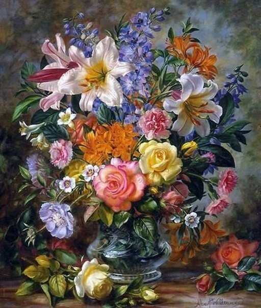 Букет цветов - растения, ваза, букет, цветы - оригинал