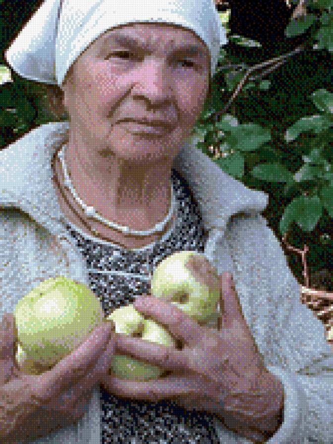 мама с яблоками - портреты - предпросмотр