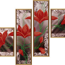 Оригинал схемы вышивки «Красные лилии» (№714426)