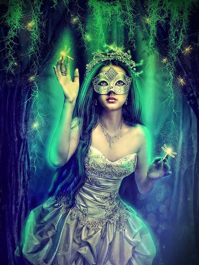 повелительница светлячков - девушка, фэнтези - оригинал