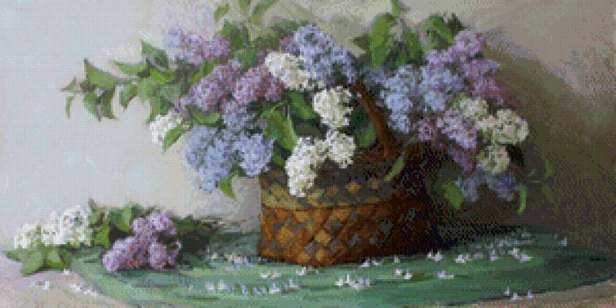 Сирень - цветы, сирень, картина - предпросмотр