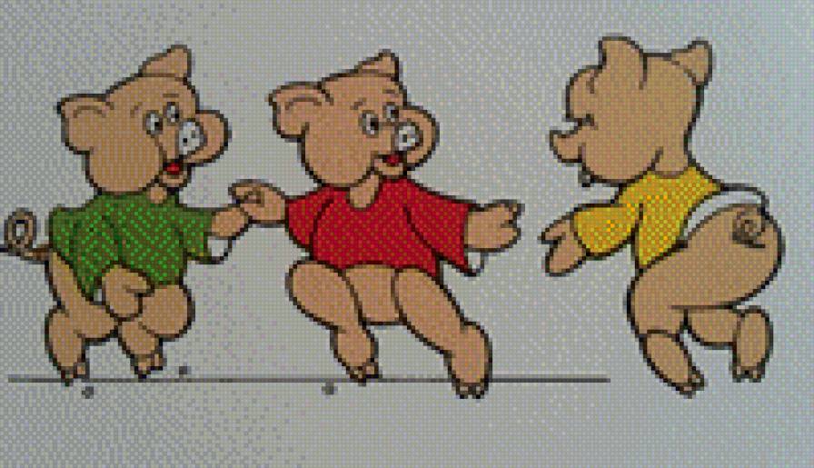 три поросёнка - поросята, детям, животные - предпросмотр