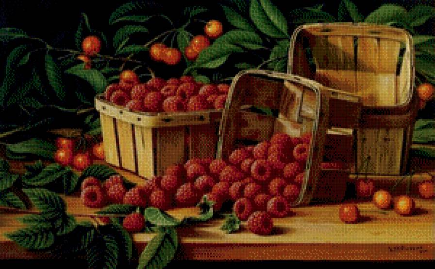 Малинка - малина, ягоды, корзина, вишня - предпросмотр