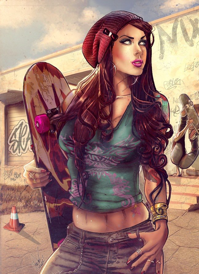 №714761 - скейт, девушка - оригинал