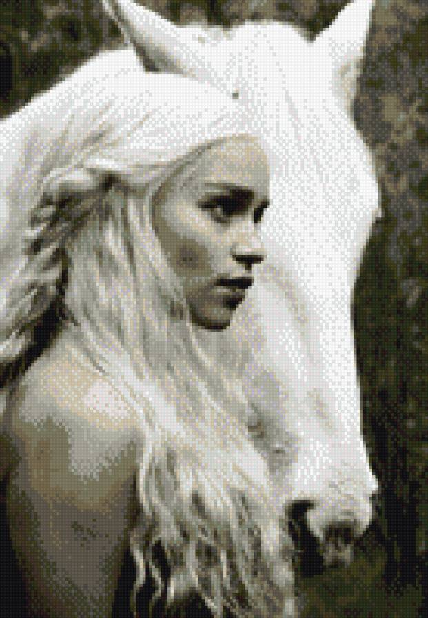 Кхалиси - игра престолов, женшина, кхалиси, лошадь - предпросмотр