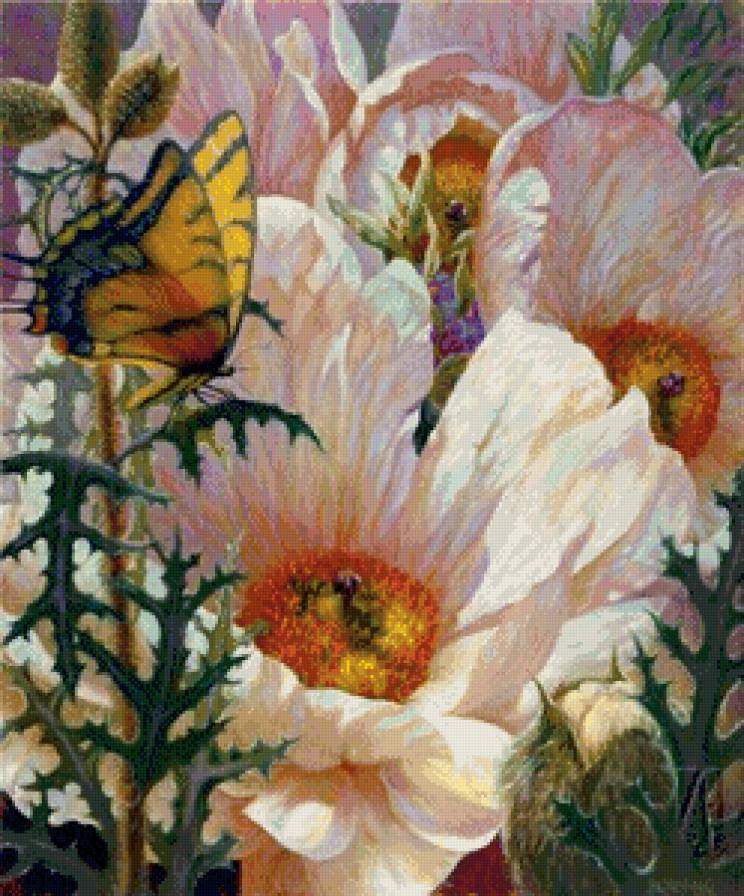 цветы,бабочка - предпросмотр