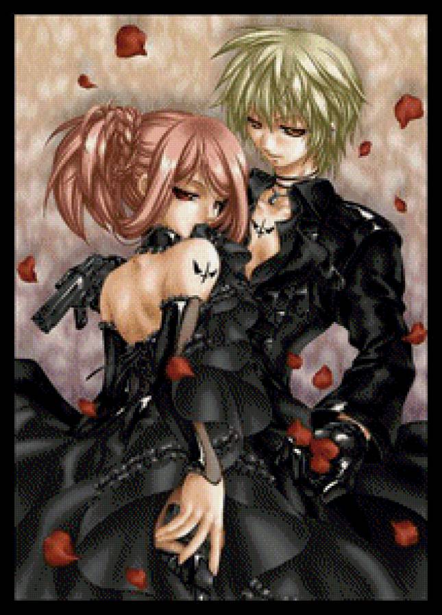 Темная любовь - девушка, аниме, парень, пара, любовь - предпросмотр