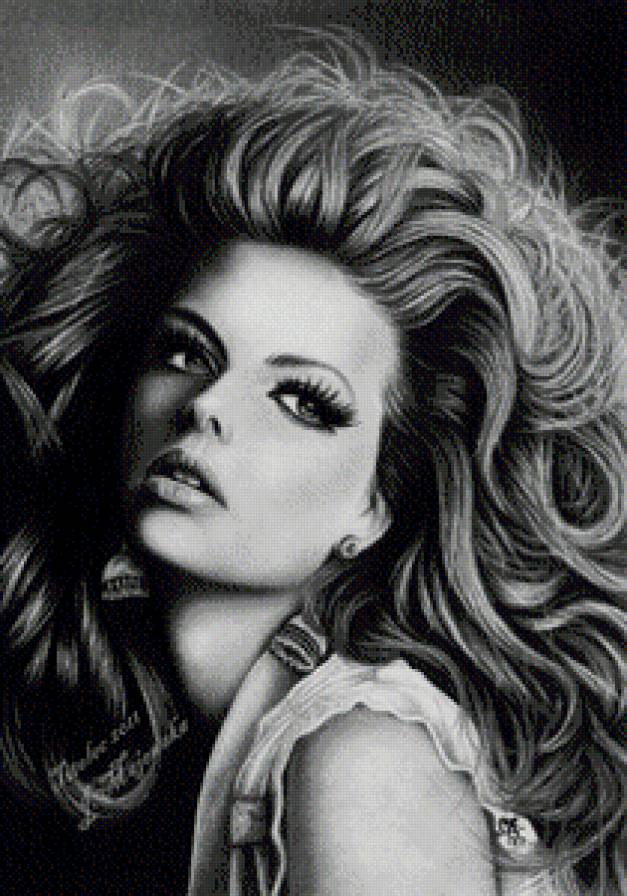 Монохром - красотка, портрет, монохром - предпросмотр