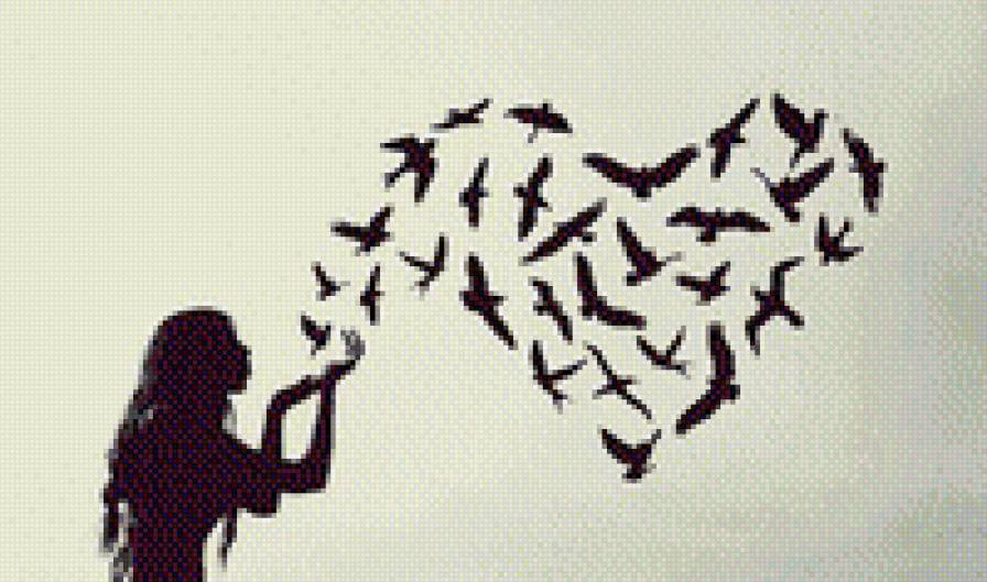 №717322 - сердце, силуэт, девушка - предпросмотр