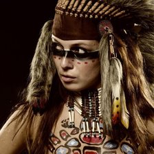 Оригинал схемы вышивки «Девушка из племени» (№717436)