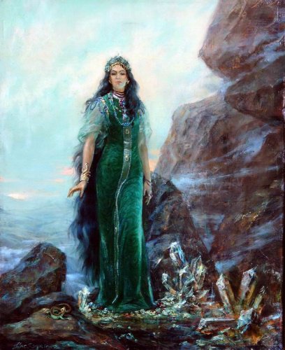 Хозяйка медной горы - девушка, женщина, царица, гора, красота, небо - оригинал