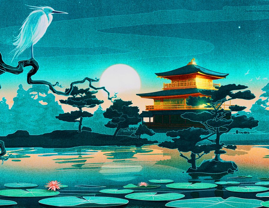 полнолуние - пейзаж - оригинал