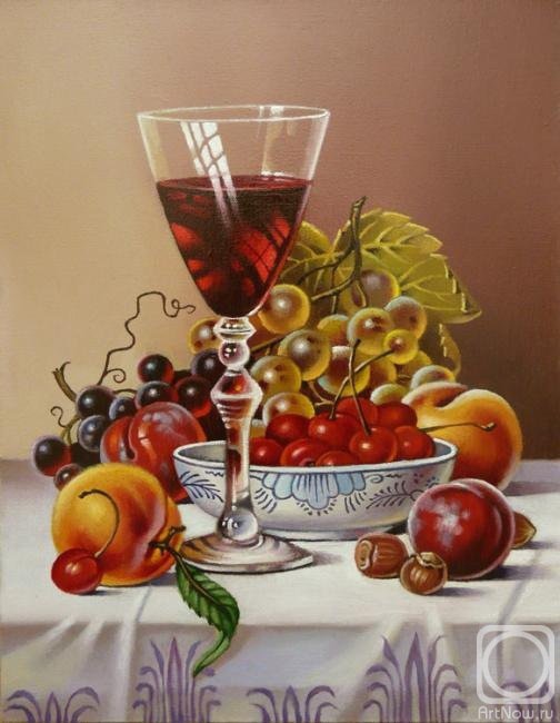 серия "фрукты" - фрукты.абрикосы.черешня.вино.виноград - оригинал