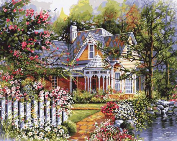 Серия домики - природа, пейзаж - оригинал