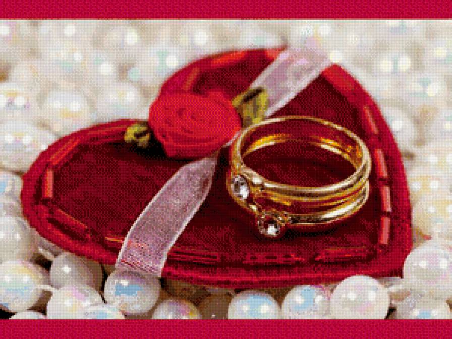На свабьду - подарок, любовь, жемчуг, сердце, свадьба, кольца - предпросмотр
