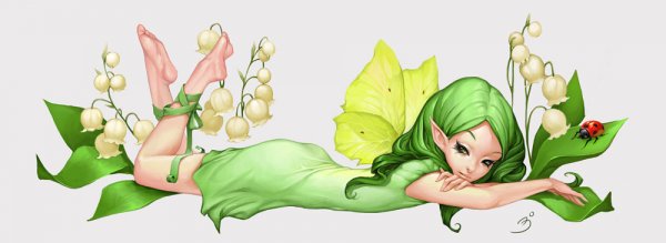 феечка - цветы, фея, фентези, сказка, девушка, ландыши - оригинал