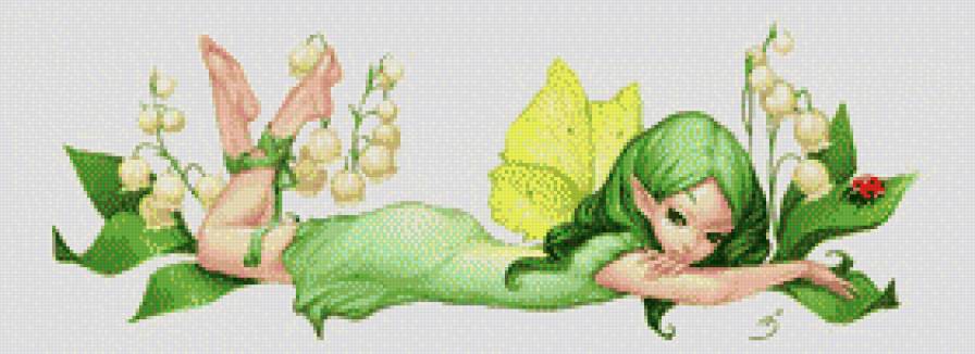 феечка - сказка, фентези, девушка, ландыши, фея, цветы - предпросмотр