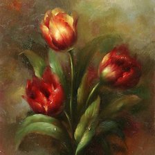 Схема вышивки «тюльпаны»