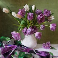 Схема вышивки «тюльпаны»