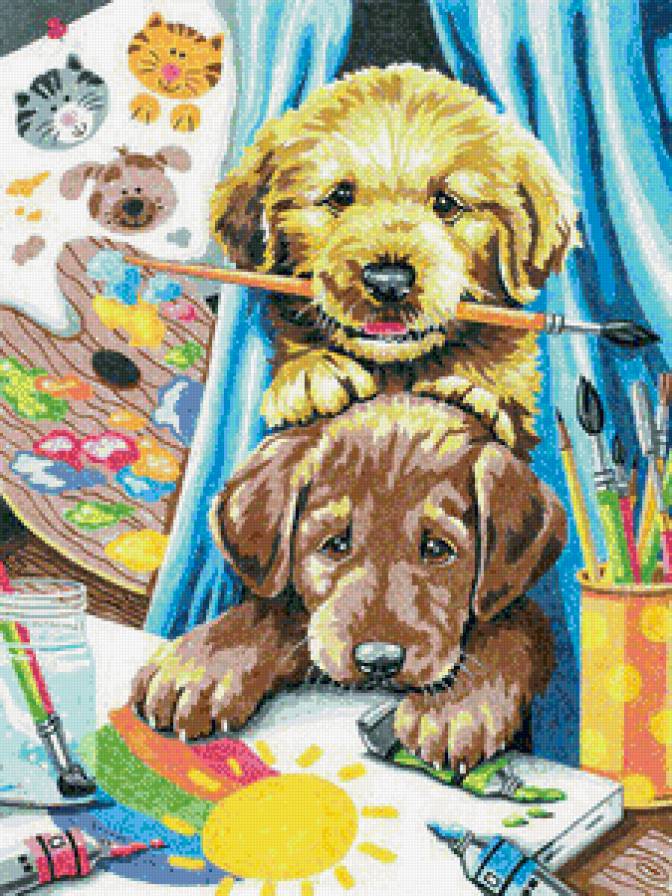 Юные художники - кошки, собаки, животные - предпросмотр