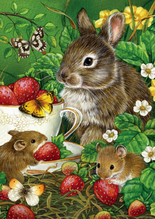 серия ,,живности" - животные. кролик.мышкуи.клубника.цветочки.бабочка - оригинал