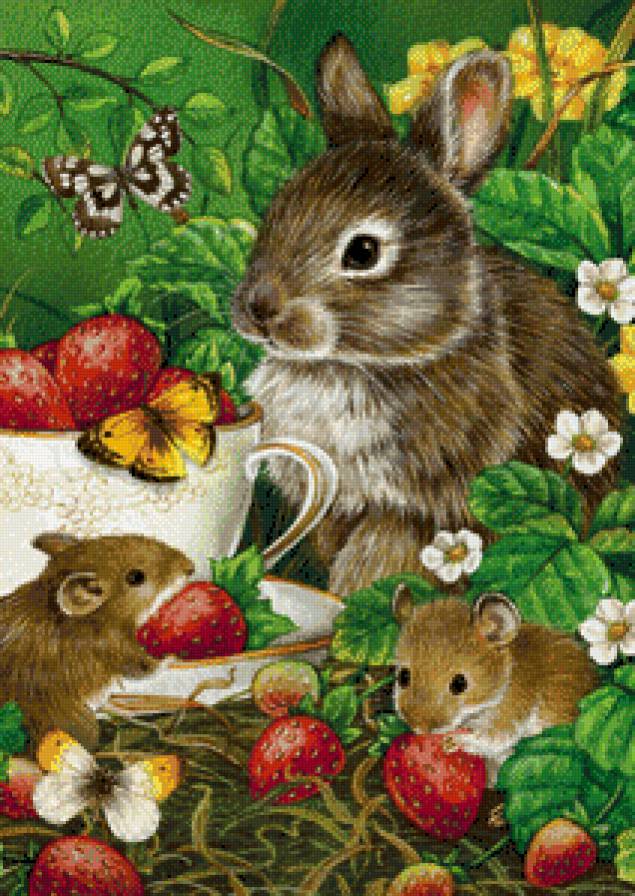 серия ,,живности" - животные. кролик.мышкуи.клубника.цветочки.бабочка - предпросмотр